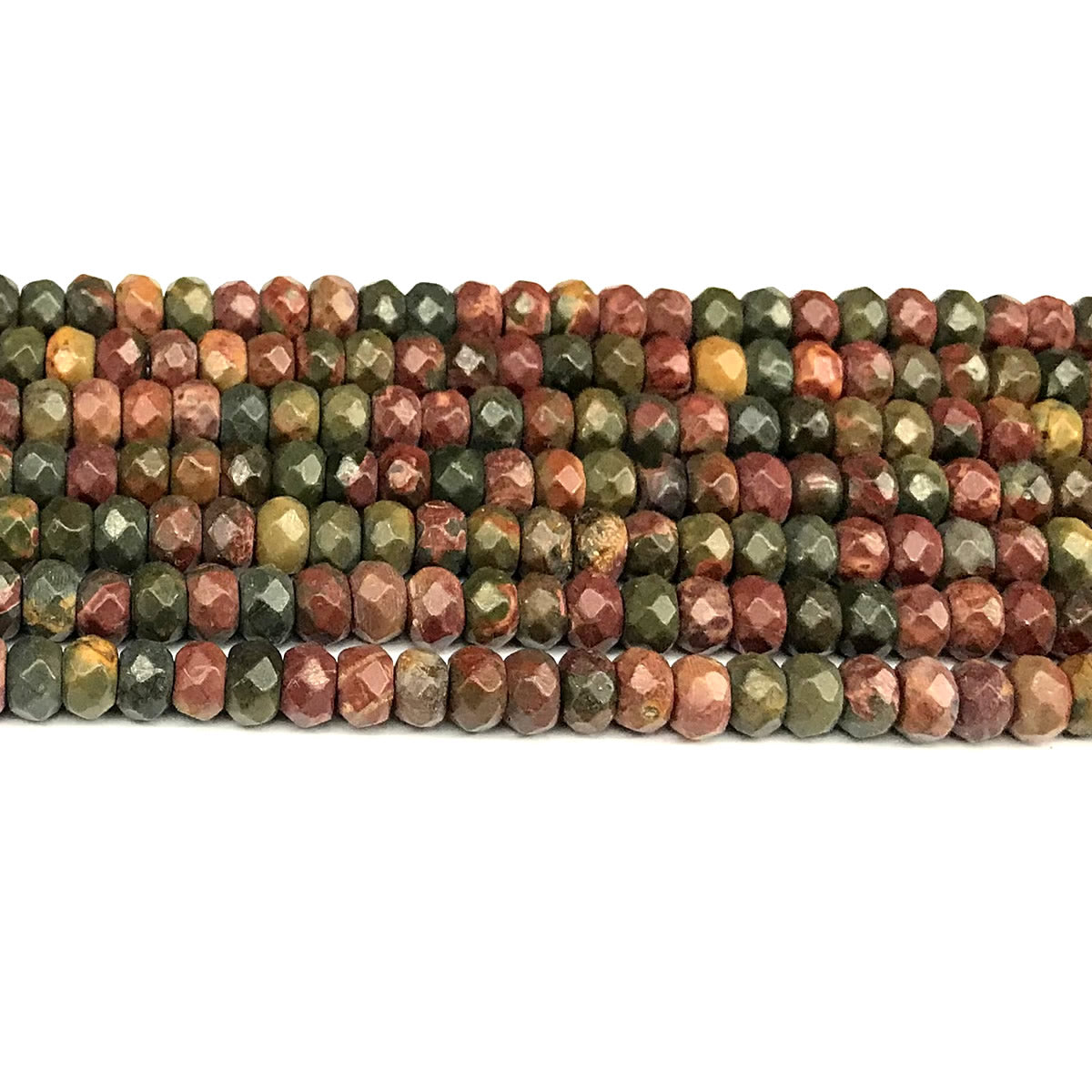 CRB153 Picasso jasper Beads Faceted Rondelle 4x6mm 15" Strand