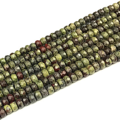 CRB165 Dragon Blood Jasper Beads Faceted Rondelle 4x6mm 15" Strand