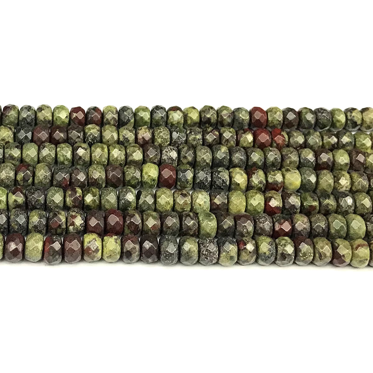 CRB165 Dragon Blood Jasper Beads Faceted Rondelle 4x6mm 15" Strand