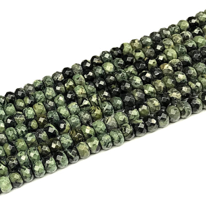 CRB167 Kambaba Jasper Beads Faceted Rondelle 4x6mm 15" Strand