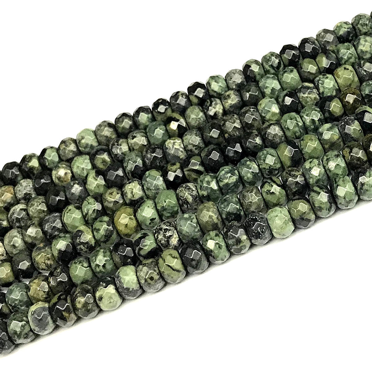 CRB168 Kambaba Jasper Beads Faceted Rondelle 5x8mm 15" Strand