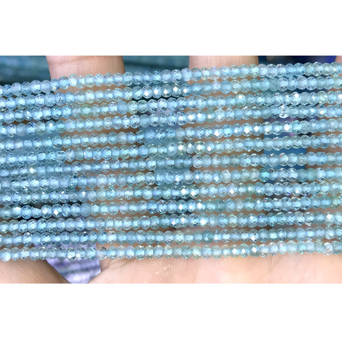 CRB17 Apatite Beads Faceted Rondelle 2x3mm 15" Strand