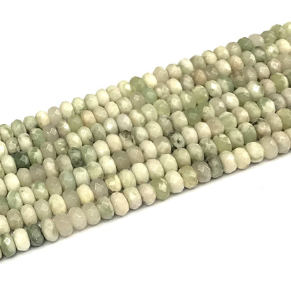 CRB170 Jade Gemstone Beads Faceted Rondelle 4x6mm 15" Strand