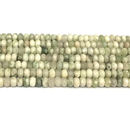 CRB170 Jade Gemstone Beads Faceted Rondelle 4x6mm 15" Strand