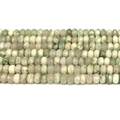 CRB171 Jade Gemstone Beads Faceted Rondelle 5x8mm 15" Strand