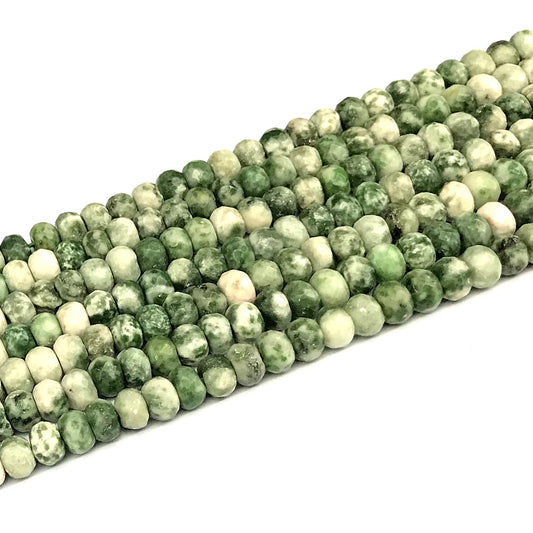 CRB172 Qinghai Jade Beads Faceted Rondelle 4x6mm 15" Strand