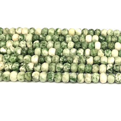 CRB173 Qinghai Jade Beads Faceted Rondelle 5x8mm 15" Strand