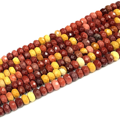 CRB176 Mookaite Gemstone Beads Faceted Rondelle 4x6mm 15" Strand