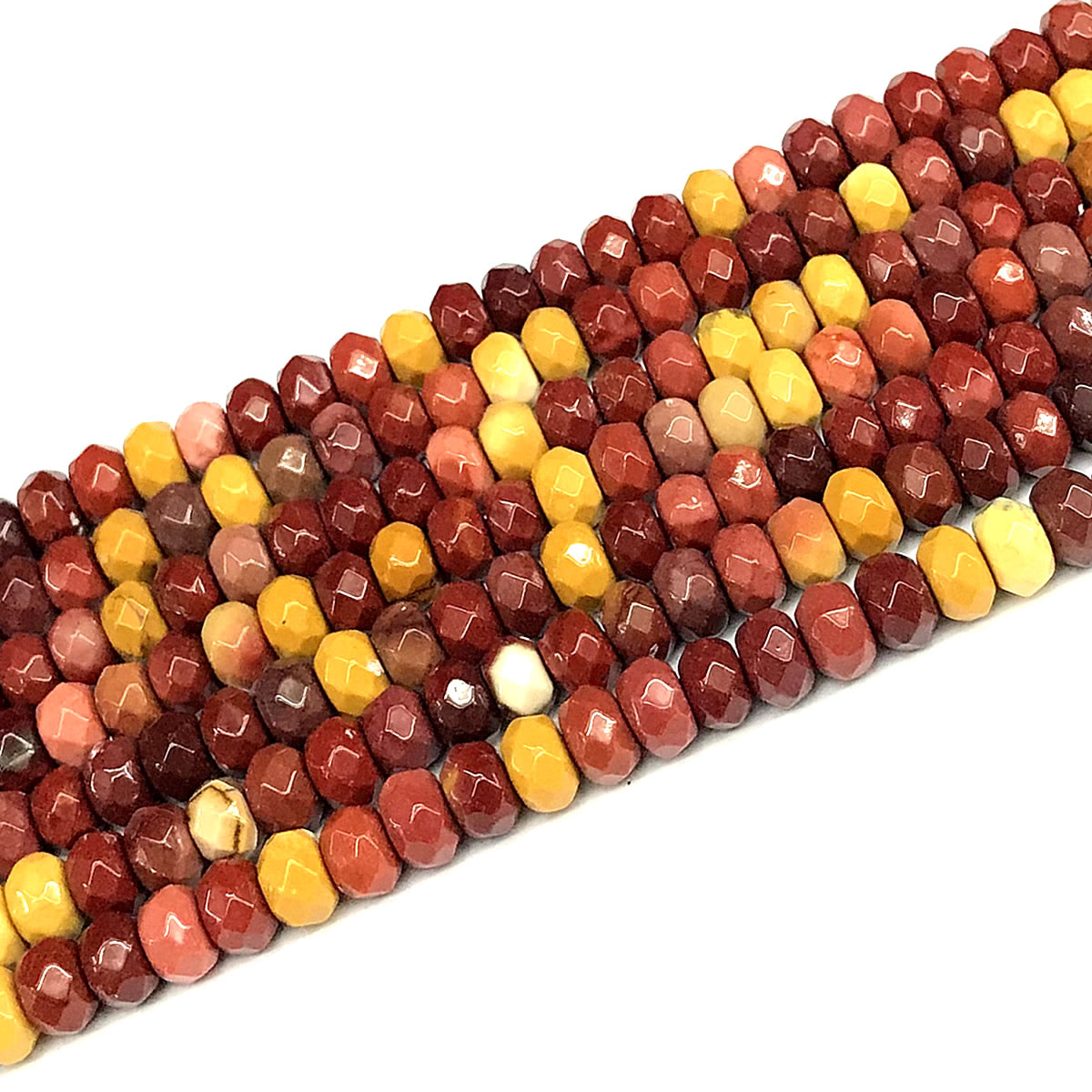 CRB177 Mookaite Gemstone Beads Faceted Rondelle 5x8mm 15" Strand