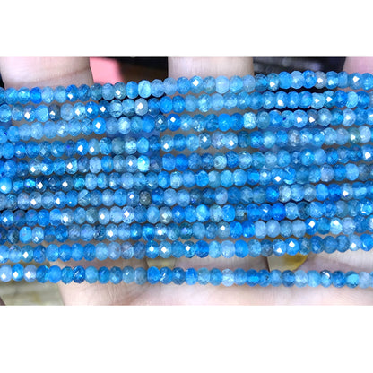 CRB18 Apatite Gemstone Beads Faceted Rondelle 2x3mm 15" Strand