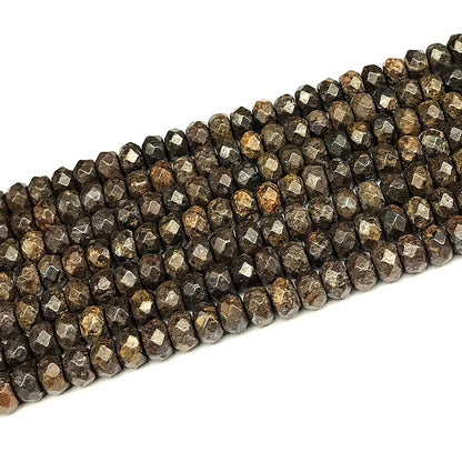 CRB187 Bronzite Gemstone Beads Faceted Rondelle 5x8mm 15" Strand