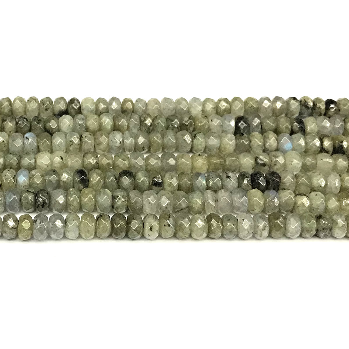 CRB188 Labradorite Gemstone Beads Faceted Rondelle 4x6mm 15" Strand