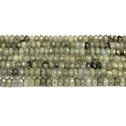 CRB188 Labradorite Gemstone Beads Faceted Rondelle 4x6mm 15" Strand