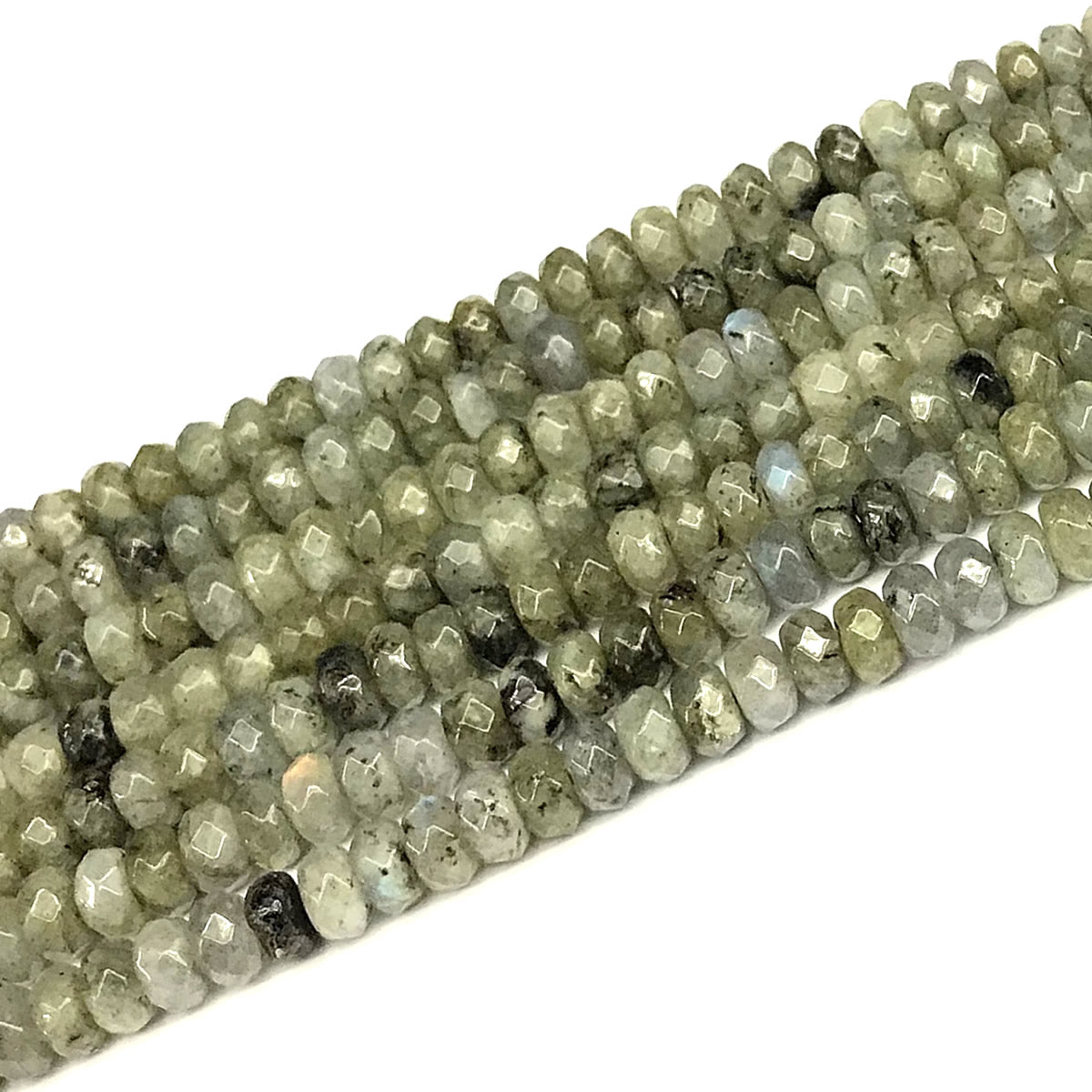 CRB189 Labradorite Gemstone Beads Faceted Rondelle 5x8mm 15" Strand