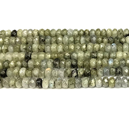 CRB189 Labradorite Gemstone Beads Faceted Rondelle 5x8mm 15" Strand