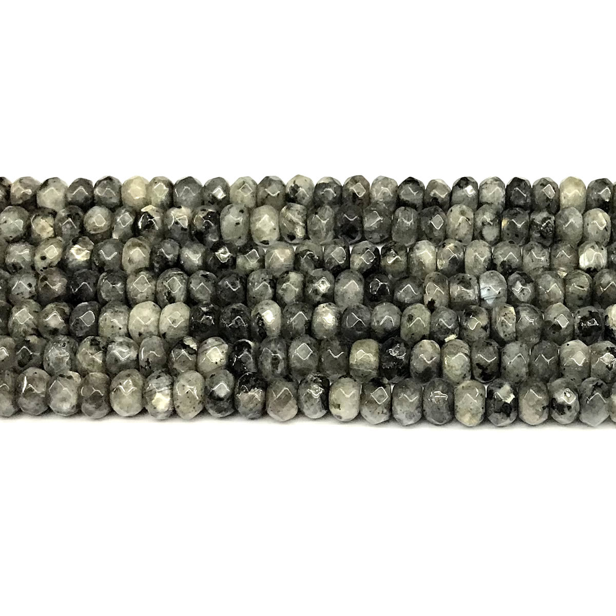 CRB190 Black Labradorite Beads Faceted Rondelle 4x6mm 15" Strand