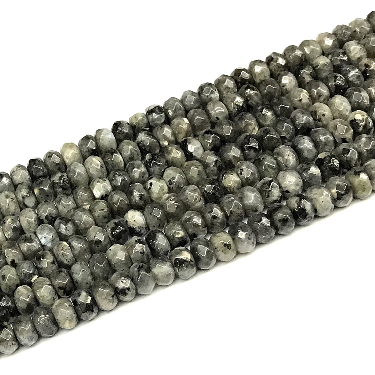 CRB191 Black Labradorite Beads Faceted Rondelle 5x8mm 15" Strand