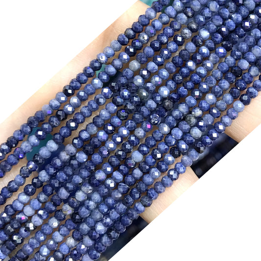 CRB20 Sapphire Gemstone Beads Faceted Rondelle 2x3mm 15" Strand