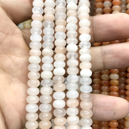 CRB202 Pink Aventurine Jade Beads Smooth Rondelle 4x6mm 15" Strand