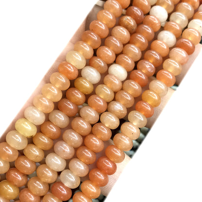 CRB204 Red Aventurine Jade Beads Smooth Rondelle 4x6mm 15" Strand