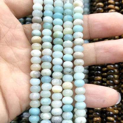 CRB205 Colorful Amazonite Beads Smooth Rondelle 4x6mm 15" Strand