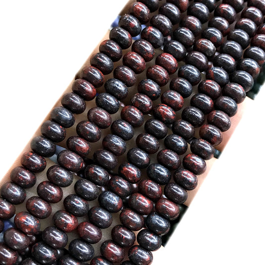 CRB212 Brecciated Jasper Beads Smooth Rondelle 4x6mm 15" Strand