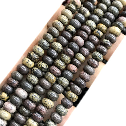 CRB213 Artistic Jasper Beads Smooth Rondelle 4x6mm 15" Strand