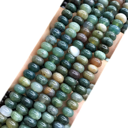 CRB217 Indian Agate Beads Smooth Rondelle 4x6mm 15" Strand