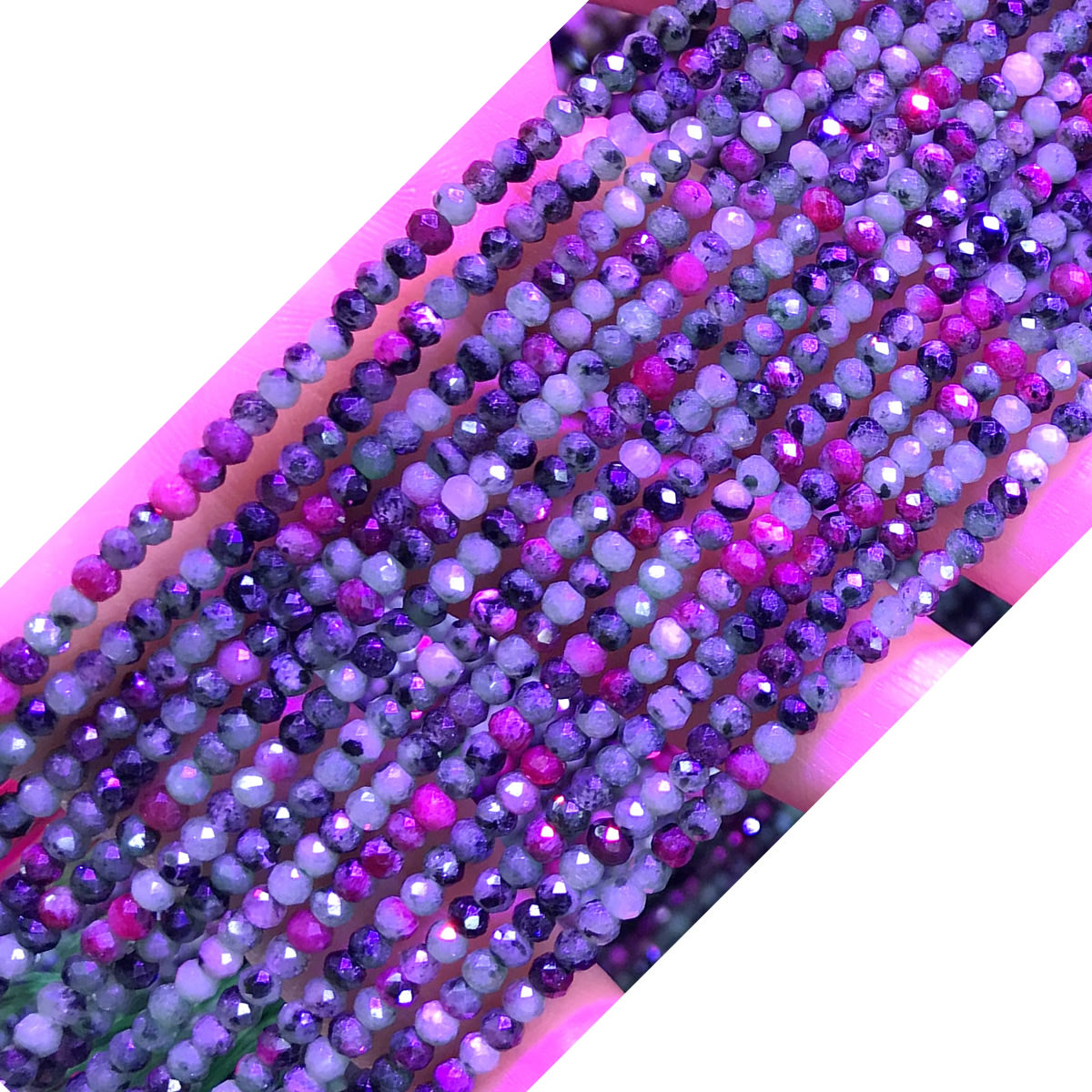 CRB22 Ruby Zoisite Beads Faceted Rondelle 2x3mm 15" Strand