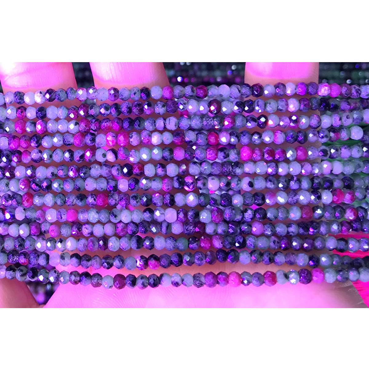 CRB22 Ruby Zoisite Beads Faceted Rondelle 2x3mm 15" Strand