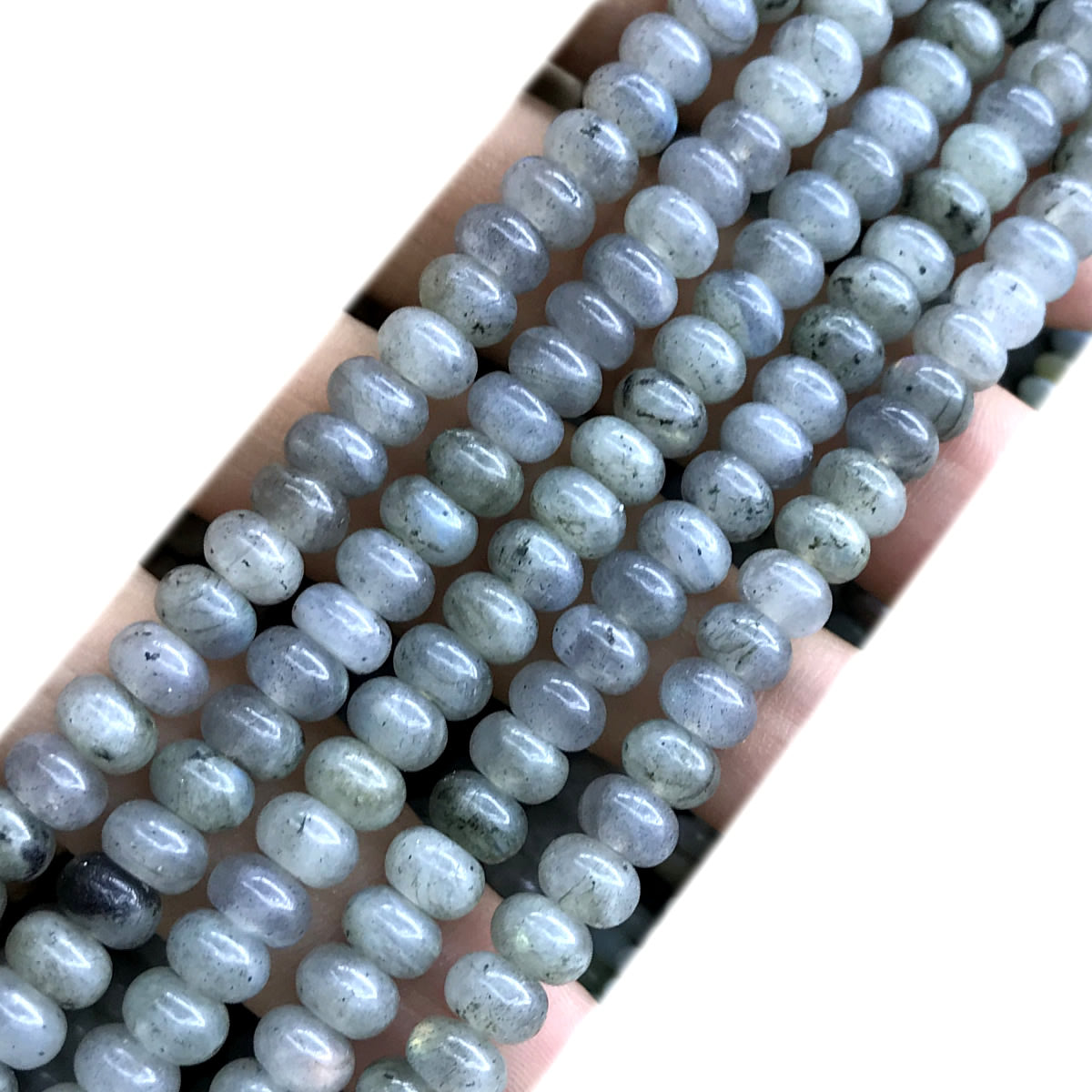 CRB221 Labradorite Beads Smooth Rondelle 4x6mm 15" Strand