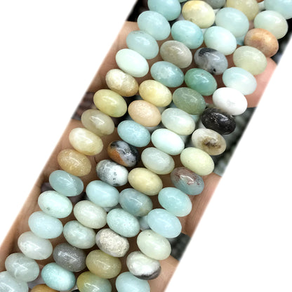 CRB233 Colorful Amazonite Beads Smooth Rondelle 5x8mm 15" Strand