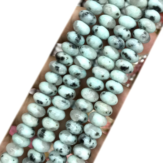 CRB239 Sesame Jasper Beads Smooth Rondelle 5x8mm 15" Strand