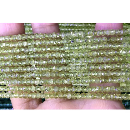 CRB24 Peridot Gemstone Beads Faceted Rondelle 2x3mm 15" Strand