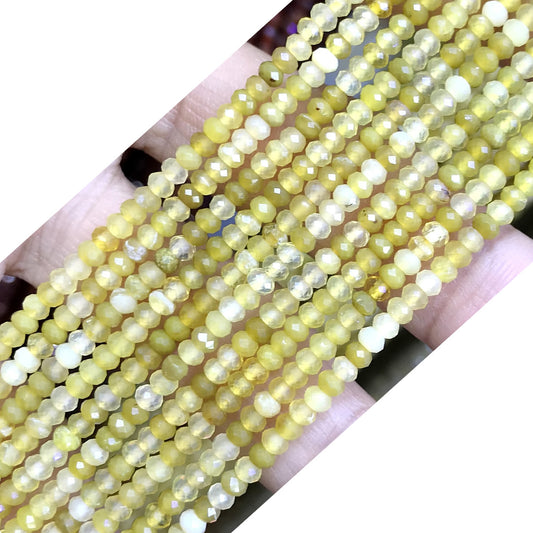 CRB25 Yellow Opal Beads Faceted Rondelle 2x3mm 15" Strand