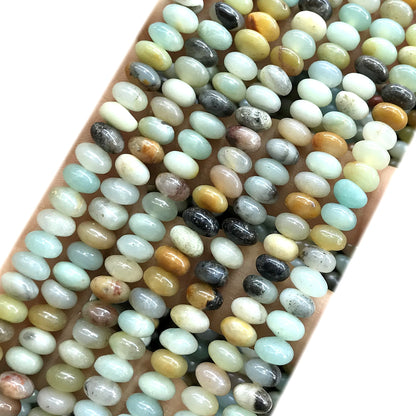 CRB250 Colorful Amazonite Beads Smooth Rondelle 4x6mm 15" Strand