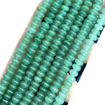 CRB251 Green Aventurine Jade Beads Smooth Rondelle 4x6mm 15" Strand