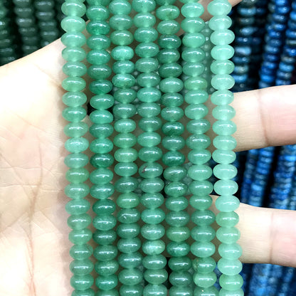 CRB251 Green Aventurine Jade Beads Smooth Rondelle 4x6mm 15" Strand