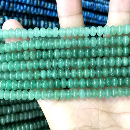 CRB251 Green Aventurine Jade Beads Smooth Rondelle 4x6mm 15" Strand