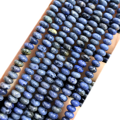 CRB255 Dumortierite Beads Smooth Rondelle 4x6mm 15" Strand