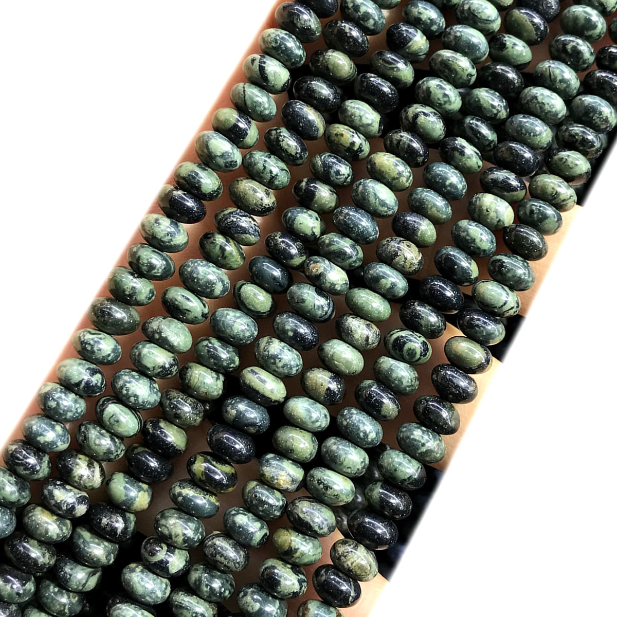 CRB267 Kambaba Jasper Beads Smooth Rondelle 4x6mm 15" Strand