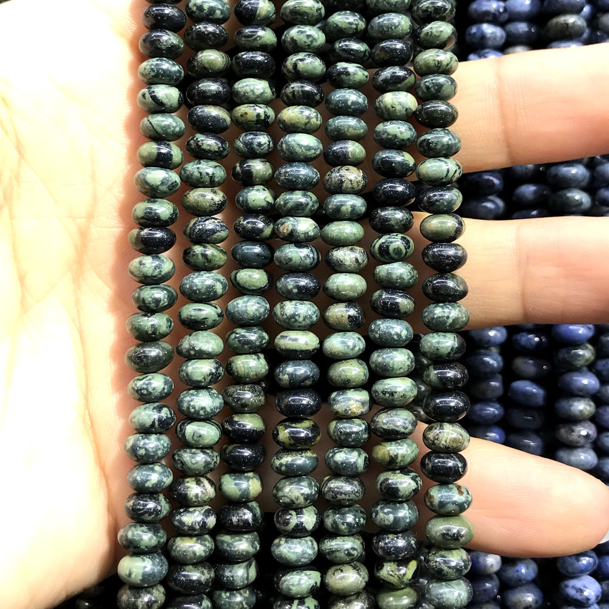 CRB267 Kambaba Jasper Beads Smooth Rondelle 4x6mm 15" Strand