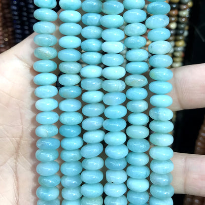 CRB276 Chinese Amazonite Beads Smooth Rondelle 5x8mm 15" Strand