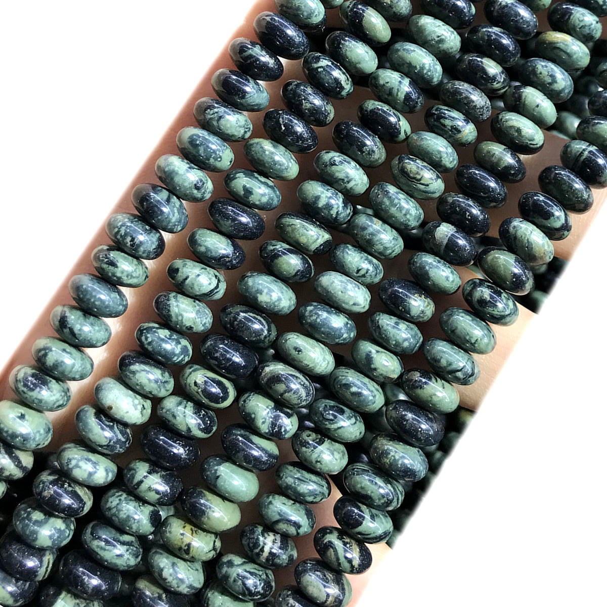 CRB288 Kambaba Jasper Beads Smooth Rondelle 5x8mm 15" Strand