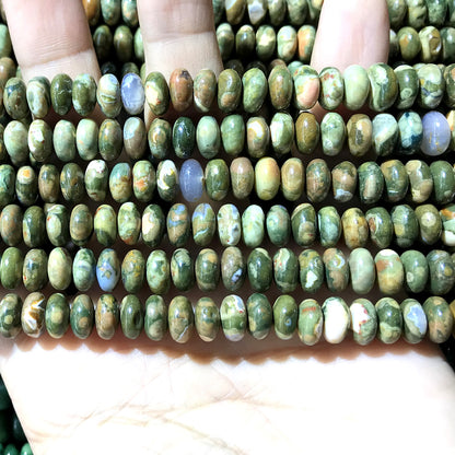 CRB291 Rhyolite Gemstone Beads Smooth Rondelle 5x8mm 15" Strand