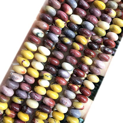 CRB296 Mookaite Gemstone Beads Smooth Rondelle 5x8mm 15" Strand