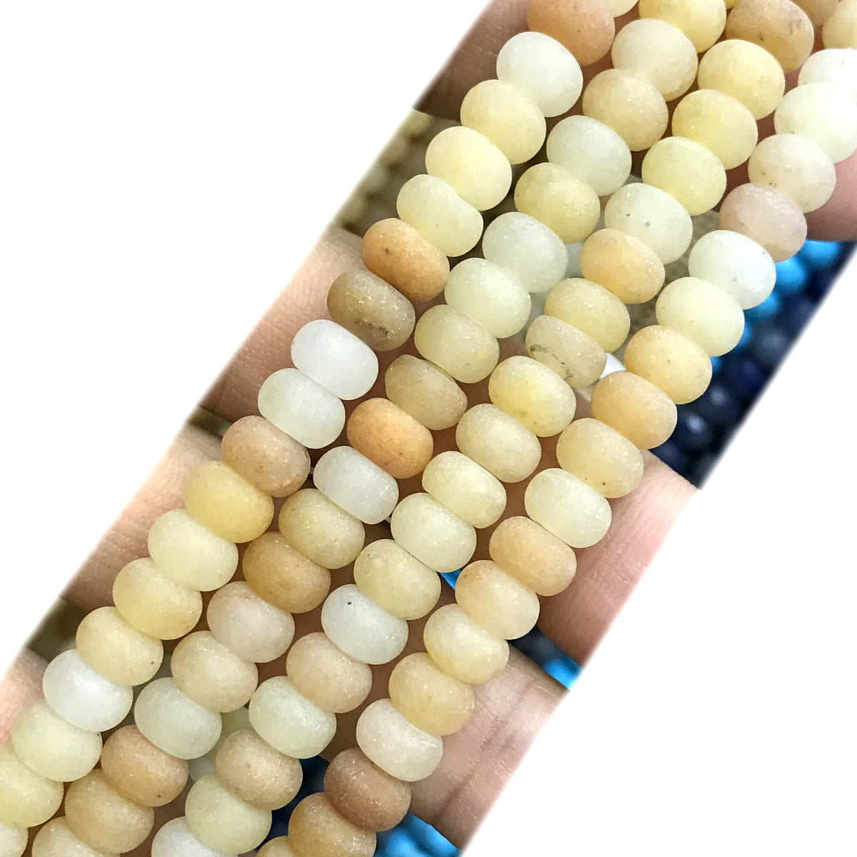 CRB302 Yellow Aventurine Jade Beads Matte Rondelle 4x6mm 15" Strand