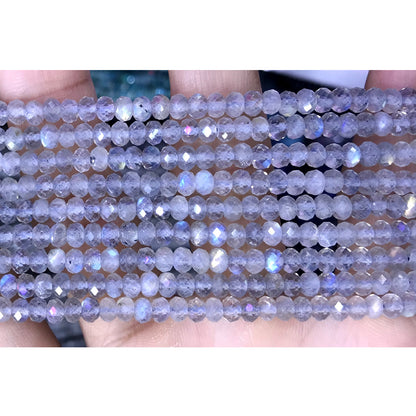 CRB33 Labradorite Gemstone Beads Faceted Rondelle 2.5x4mm 15" Strand