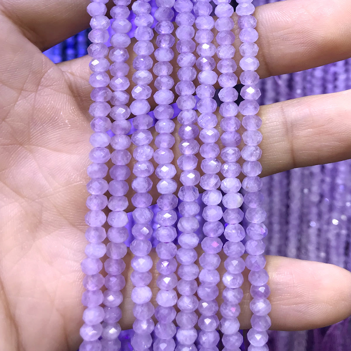 CRB34 Lavender Amethyst Beads Faceted Rondelle 2.5x4mm 15" Strand