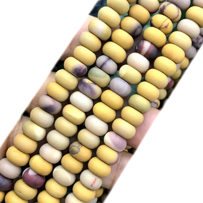 CRB347 Mookaite Gemstone Beads Matte Rondelle 5x8mm 15" Strand